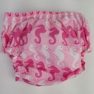 Pottery Barn Kids Seahorse Cotton Baby Diaper Cover 3 - 6 Months